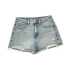 American Eagle Mom Short Distressed Denim Shorts Size 6 Light Wash NWOT